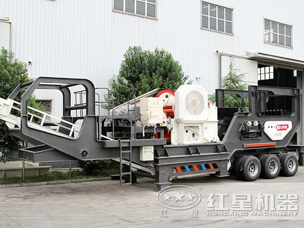 車載顎式磨石頭機正面圖 車載顎式磨石頭機正面圖