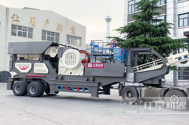 花崗巖移動石子破碎生產線:配鄂破機 花崗巖移動石子破碎生產線:配鄂破機