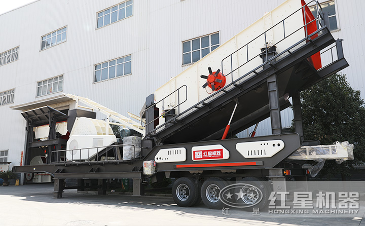 石英石移動(dòng)重錘破+篩分一體機(jī),一次成型,占地面積小,砂廠必備