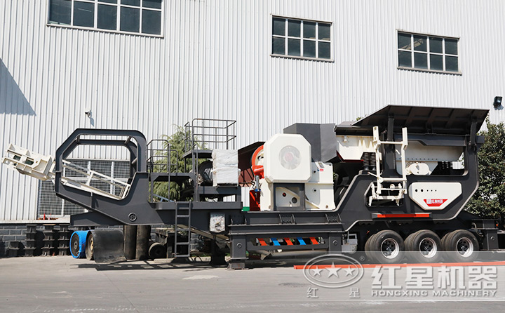 輪胎移動(dòng)給料+顎破一體機(jī)