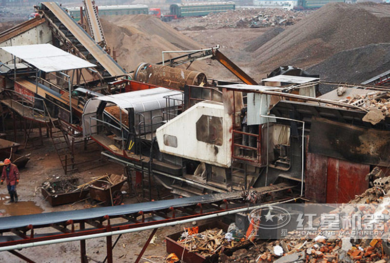 河南鄭州建筑廢料制砂石生產線現場 河南鄭州建筑廢料制砂石生產線現場